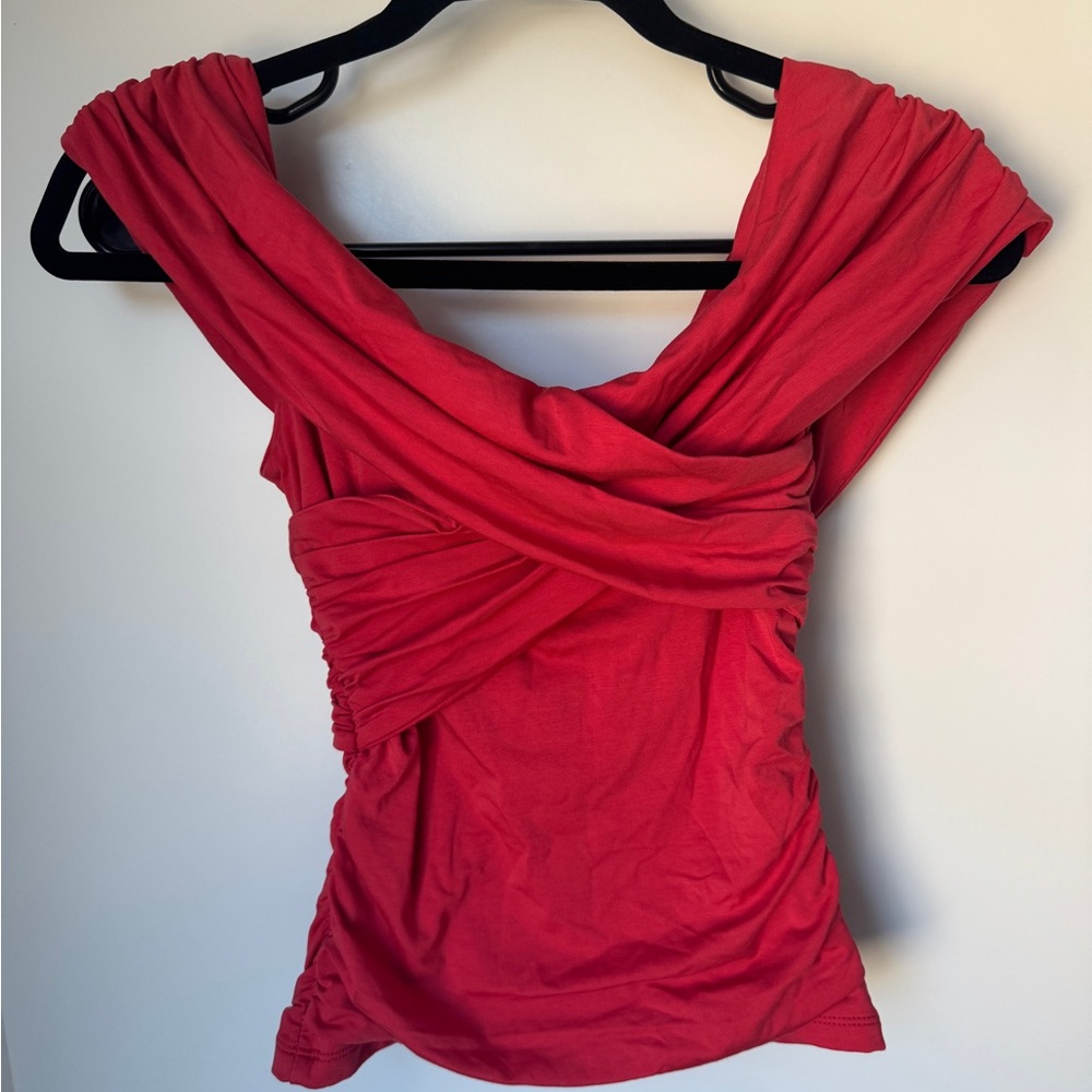 Off-The-Shoulder Ruched Wrap Top